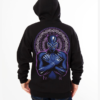 lack Panther graphic hoodie, Unisex Marvel hoodie, Wakanda Forever black hoodie, Superhero-themed streetwear, Black hoodie with vibrant design, Relaxed fit Black Panther hoodie, Cotton-polyester superhero hoodie, Marvel-inspired unisex hoodie, Casual wear Black Panther hoodie.