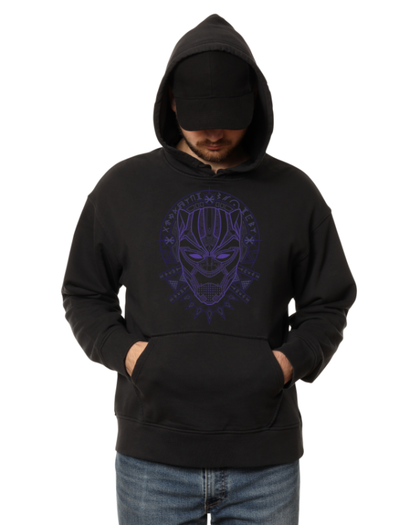 The Blue Beast's Unisex Black Panther Printed Hoodie