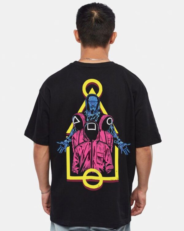 The Blue Beast Unisex Black Printed Oversized T-Shirt