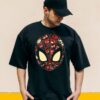 The Blue Beast Unisex Black Deadpool Printed Oversized T-Shirt