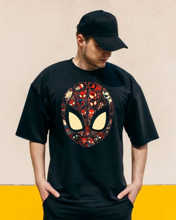 The Blue Beast Unisex Black Deadpool Printed Oversized T-Shirt